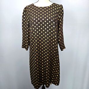 Talbots Black‎ Back Cut Out Shift Dress Gold Glitter Dots Women's Size 10P